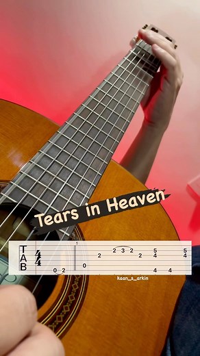 Kaan Arkin on Instagram: "Tears in Heaven - Eric Clapton. Acoustic guitar tab lesson. Follow @ksarkin_ for more guitar tab lessons 🤟 Thanks for watching! . . . #fingerstyleguitar #6stringsdaily #guitarlesson #guitarlessonsonline #guitartabsdaily #guitartutorial #guitartab #guitarintro #fingerstylesecrets #acousticriff #acousticsong #acousticcover"