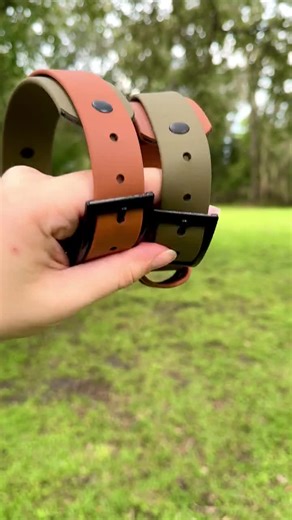 Olive Green and Caramel Double Layer Biothane Dog Collar: 1" Inch and 1.5" Inch Width, Waterproof, Adjustable, Durable, Easy to Clean - Etsy
