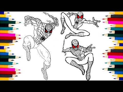 3 Versions of Spider-Man Suits Coloring Tutorial! The Spider-Verse! How to Draw Spiderman!