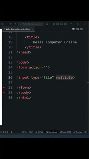 Cara Upload Banyak File di HTML untuk Pemula – Belajar HTML Step by Step #belajarhtml