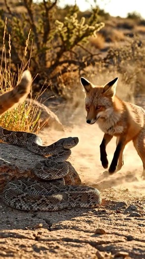 Rattlesnake vs Red Fox | Clever Hunter Faces Deadly Venom | Real 4K Wildlife Documentary #wildlife