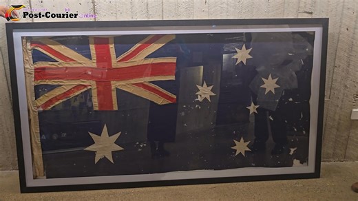 15K views · 583 reactions | #TOP: The Australian High Commission presented a 50-year-old historic Australian flag to the PNG National Museum and Art Gallery this morning. Read more here: ( https://www.postcourier.com.pg/australian-high-commission-hands-over-historic-flag-to-national-museum-and-art-gallery/ ) | Post Courier | Facebook