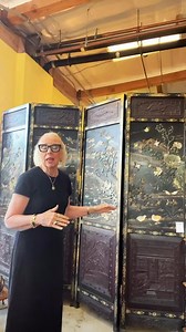 An incredible coromandel screen from a Celebrity’s home. #cocochanel #chicstyle #loveart #livelarge #lovelearning #frenchantiques #homedecor #vintage #chineseexport #celebrityhomes #ownsomethingspecial #elegantstyle #livelikethestars #consignment #antiques #vintage #makeityours #homedecor #grandmillennial #loveart #celebrityhomes | Freighthouse Design and Consign