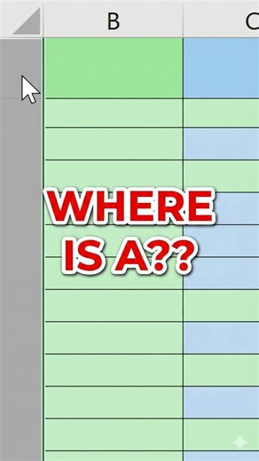 Column A is GONE? How to Get It Back! 😱 #shorts #excel