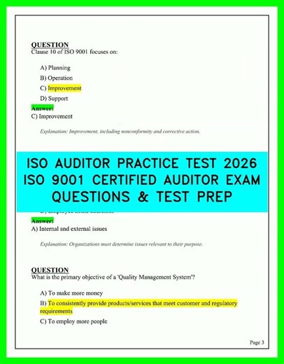 Pass the ISO 9001 Certified Auditor Exam 2026 🏆 Practice Test & Top Questions