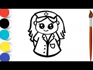 Nurse Drawing, Painting and Coloring for kids and Toddlers ll Learn Professions