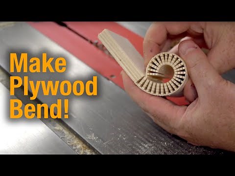 How to Bend Plywood -- A simple technique to make bent plywood through "kerf cutting".