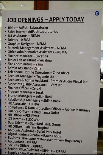34 Job Vacancies in Kenya 🇰🇪 | NEMA, Sidian Bank, UNFPA & More Hiring