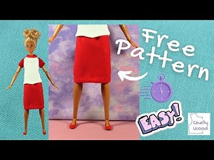 Free Doll Clothes Patterns: How to Make a Barbie Pencil Skirt #barbiestyle #sewingtutorial #diydolls