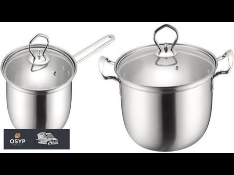 2 Pots 4 Pieces Set Stainless Steel Pot Frying Pan Set Pressure