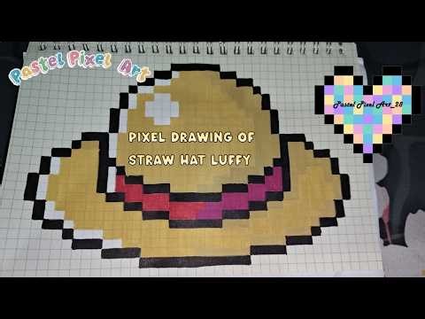 Straw hat LUFFY | HAT of CAPTAIN LUFFY | Pastel Pixel Art