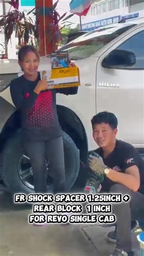 Revo Single Cab Check In Pasang 🔧 ✅ Rear Block 1 Inch ▪️ Bagi belakang naik sikit, nampak lebih balance & padu ✅ Front Shock Spacer 1.25 Inch ▪️ Tinggikan bahagian depan, stance lebih cun & sesuai untuk tyre besar