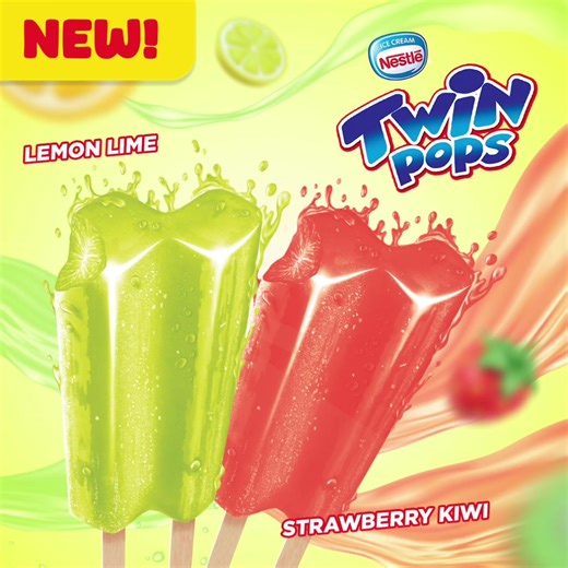 1.4K views · 7.1K reactions | Nandito na ang new flavors na magpapalabas sa inner child mo - Nestlé Twin Pops Lemon Lime and Strawberry Kiwi! Get yours now in convenience and sari-sari stores near you.  #NestléIceCream #ChillLangEveryday #TwinPops #LemonLime #StrawberryKiwi #Nestlé #IceCream #Sweets #Treats | Nestlé Ice Cream Philippines | Facebook