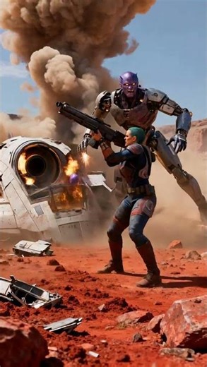 🔥 Crash Landing! Survivor Fights Off Alien Robot Invaders on Red Planet 🤖 #scifi #action #robot