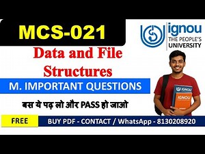 IGNOU MCS-021 Important Questions 2025 | Data Structure & Algorithm | 100% Pass Guide 🔥