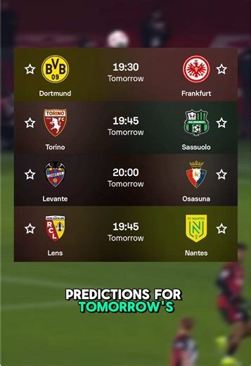 Tomorrow's Football Match Predictions