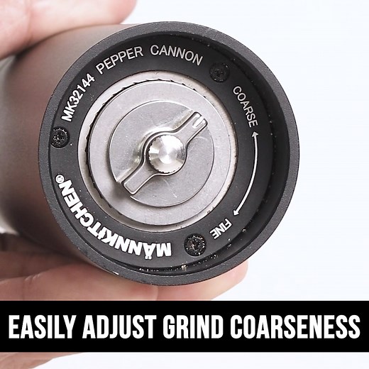 The MÄNNKITCHEN Pepper Cannon is what happens when German engineering meets seasoning. Most Pepper Cannon's won't even last 1 year... But this one? It'll have you using it every time you cook for years to come (and trust me, you will be cooking a lot more). ✅ Crushes through a ribeye in 7 cranks (vs 70 with regular grinders) ✅ Military-grade aluminum body that'll outlast your kitchen ✅ Grinds from steakhouse-coarse to fine-dining-fancy ✅ Pre-grinds 1/3 cup for one-handed seasoning while grilling