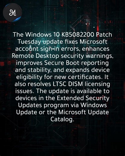 Windows 10 update KB5082200 fixes sign-in problems, Remote Desktop bugs, and other issues