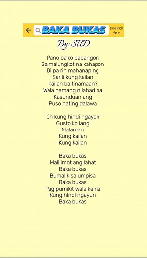 BAKA BUKAS: SUD’s Catchy Lyrics Explored