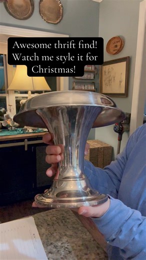 Found this silver vase at the thrift store and turned it into a Christmas tree holder — because every tree deserves a little sparkle. #ThriftedChristmas #VintageVibes #ChristmasDIY #thriftflip #ThriftedHome #ChristmasInspo #VintageChristmas #ChristmasDIY | Sweet Tea & Vintage