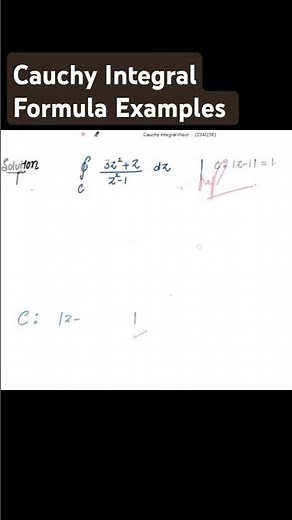 Cauchy Integral Formula Examples #complexanalysis #shortvideo #mathematics #mathlecture #shorts