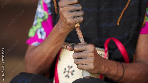 rustic traditional chopper for betel nut, authentic indigenous hand tool, cultural heritage