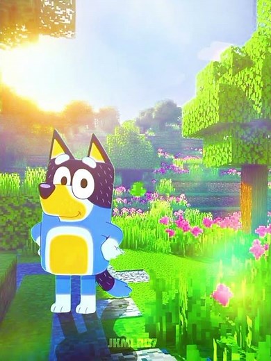 Bandit Animation 😍 with Minecraft #bluey #music #minecraft #jkmlru7