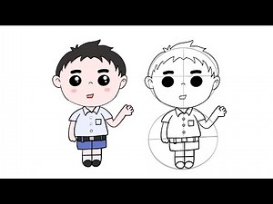 สอนวาดรูปเด็กนักเรียนผู้ชาย แบบง่ายๆ