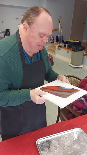 Getting creative with paint pouring! | Arnprior Adult Day Program