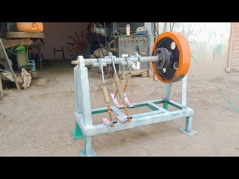 How To Make Flywheel Free Energy Spring Machine / Make Electricity Generator Using Spring
