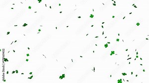 Four leaf clover flying - seamless looping, alpha channels and 4K