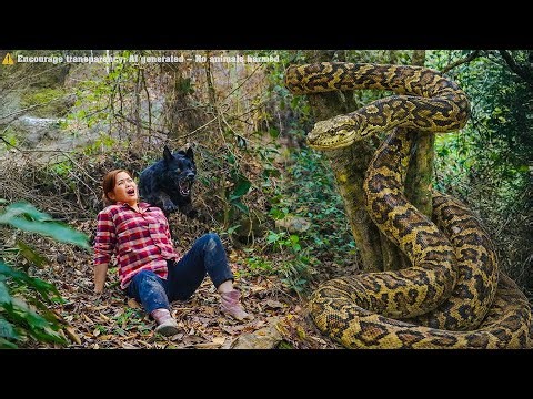 72 Hours Surviving the Wild – Giant Python Suddenly Ambushes Girl Harvesting Ginger Alone