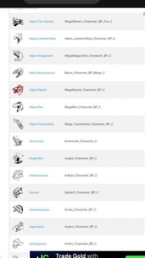Ark creature id list in mobile 📱 #ark #commands #creatures #shorts #arkmusic
