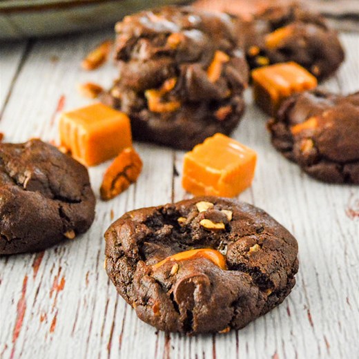 3.3K views · 41 reactions | Fudgy, rich Chocolate Turtle Cookies! Filled with pecans, caramel and chocolate chips that are perfect for holiday baking! https://www.thebittersideofsweet.com/chocolate-turtle-cookies/ | The Bitter Side of Sweet | Facebook