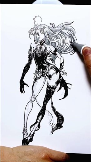 Figure drawing study & technique practice referencing Kim Hyung Tae’s anime style. #pencil #ink