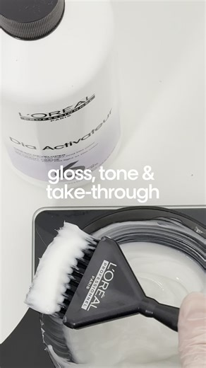 L'Oréal Professionnel Paris on Instagram: "Gloss smarter with the new Dia light. 🤍 The breakthrough way to gloss, tone and take-through –now powered by Hyaluronic Acid. ⠀ Here’s how to mix & use it like a pro: ⠀ ✅ Mix in a 1:1.5 ratio – 60 ml Dia light + 90 ml Dia Activateur. ✅ 6 vol for a soft color deposit. ✅ 9 vol for a regular color deposit. ✅ Add Clear to customize your shade or boost shine. ✅ Personalize your results with 6 Dia light Boosters. ✅ Develop for up to 20 minutes. ⠀ Hydration,