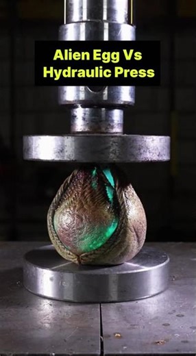Unstoppable Force vs Alien Egg (ASMR Satisfying) #hydraulicpress #alienegg #crushingasmr