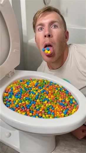 Eating candy in the toilet