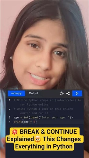 💥 BREAK & CONTINUE Explained#python #coding #ai