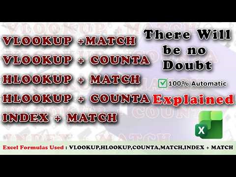 Advanced Excel Lookup Tricks | VLOOKUP + MATCH, HLOOKUP + MATCH, INDEX + MATCH Tutorial