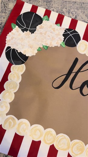 Basketball homecoming banner✨❤️‍🔥 #homecoming #paintedbanner #hocobanner #ltvcustoms #basketballhoco