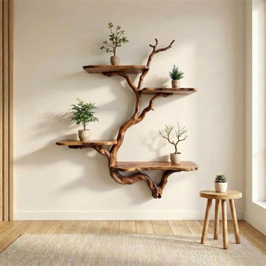 Tree Branch Wall Mount Bookshelf Driftwood Sheves Decor Home Art Unique Custom Book Floating - Etsy