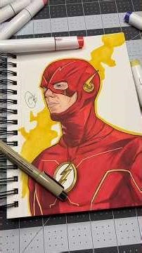 I Drew The Flash in Lightning Speed ⚡😱 | Satisfying Art#shorts #shortsviral