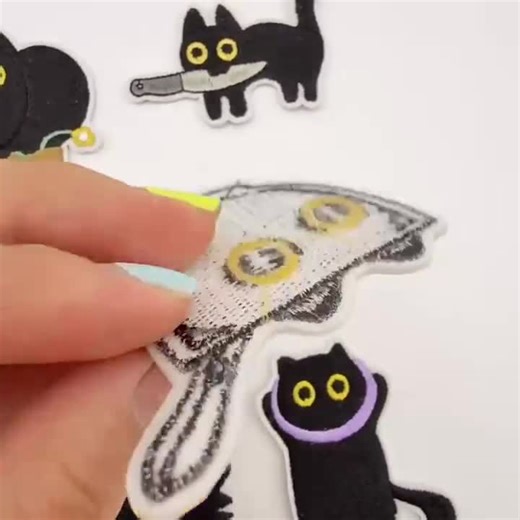 Black Cat Patch,cat Badge,cat Applique Embroidery Patch,animal Decorative Patch,iron on Patch - Etsy