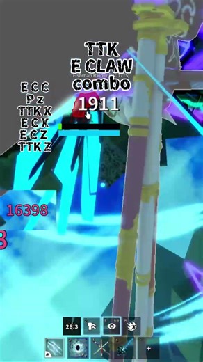 TTK + E CLAW one shot combo blox fruits!