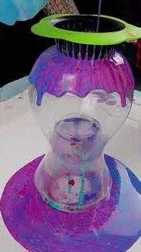 Acrylic Pouring on a Glass Vase. Why you should use a sink strainer! GORGEOUS Layers!