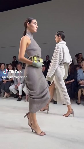 No one does a catwalk like #vittoriaceretti. Here, the model walks #Fendi’s spring 2024 show during #milanfashionweek. Tap the sound to revisit her top tips for models starting out in the industry.