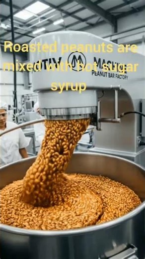 Peanut Bar Manufacturing Process in a Modern Factory | Food Production Line #shortvideo #factory