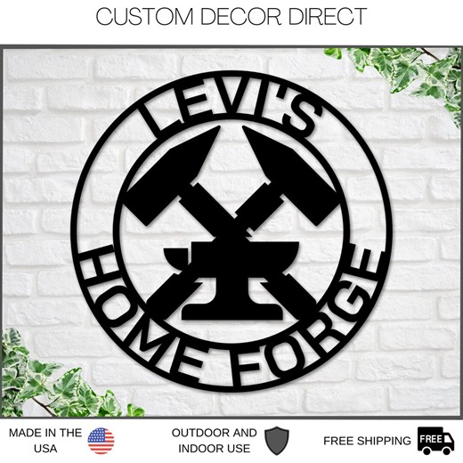 Home Forge Sign: Personalized Steel Decor - Powder Coated Metal - Etsy