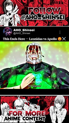 Epic Clash! ⚡ Shield Shattered Leonidas Falls 💥 Apollo vs Leonidas #anime #animeshorts